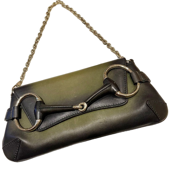 Gucci Horsebit 1955 Vintage Small Chain Bag Dark Green Leather