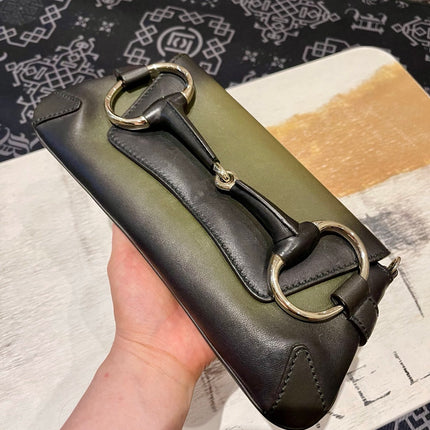 Gucci Horsebit 1955 Vintage Small Chain Bag Dark Green Leather