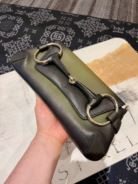 Gucci Horsebit 1955 Vintage Small Chain Bag Dark Green Leather