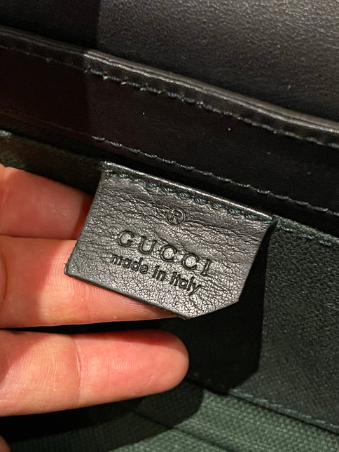 Gucci Horsebit 1955 Vintage Small Chain Bag Dark Green Leather