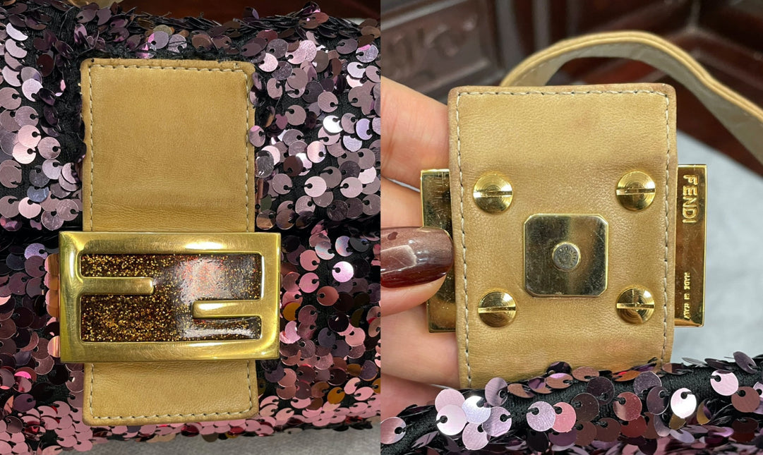 Sold Fendi Baguette Purple Illussion Circular Sequins