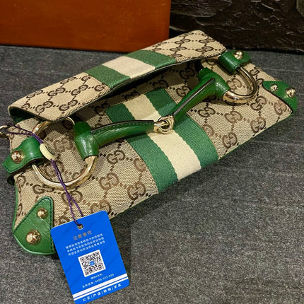 Gucci Horsebit 1955 Large Chain Bag Gucci Monogram Yellow White Web