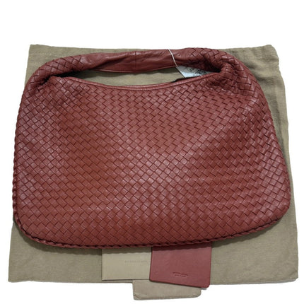Bottega Veneta Veneta Hobo Large Burgundy 47cm Lambskin Leather-Luxbags