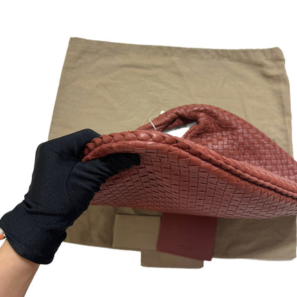 Sold Bottega Veneta Veneta Hobo Large Burgundy 47cm Lambskin Leather