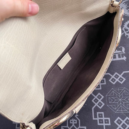 Gucci Horsebit 1955 Large Chain Bag Gucci Monogram Yellow White Web