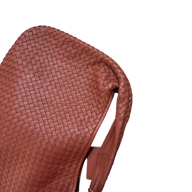 Sold Bottega Veneta Veneta Hobo Large Burgundy 47cm Lambskin Leather