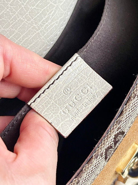 Gucci Horsebit 1955 Large Chain Bag Gucci Monogram Yellow White Web