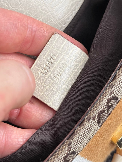 Gucci Horsebit 1955 Large Chain Bag Gucci Monogram Yellow White Web