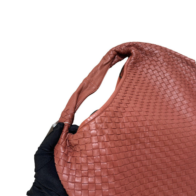 Sold Bottega Veneta Veneta Hobo Large Burgundy 47cm Lambskin Leather