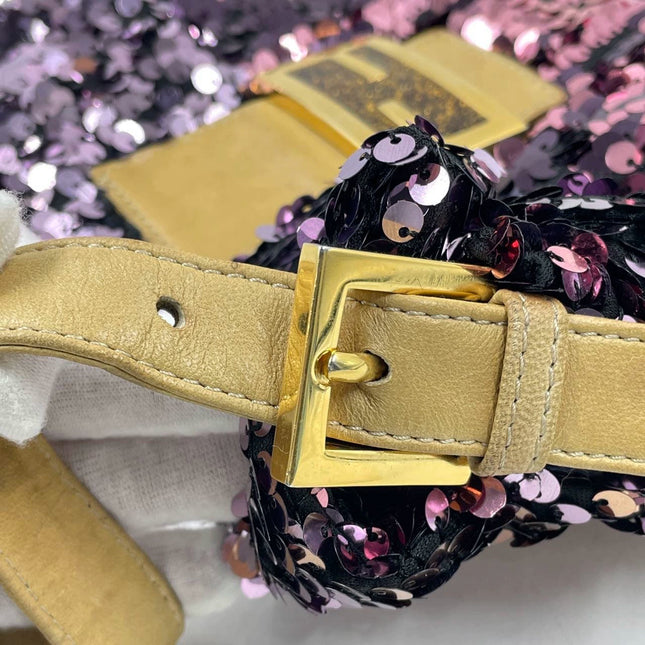 Sold Fendi Baguette Purple Illussion Circular Sequins