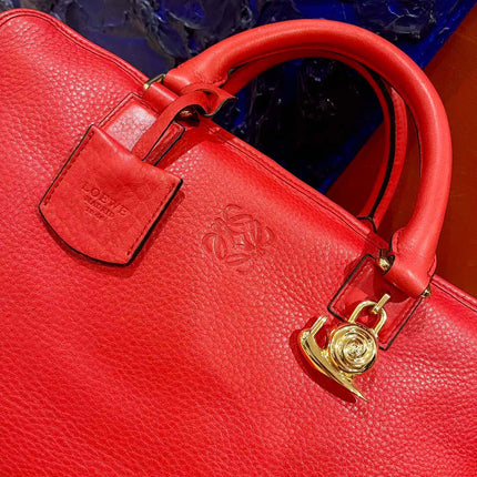 Loewe Amazona 36 Large in Red Leather and Gold tone Hardware Snail Lock