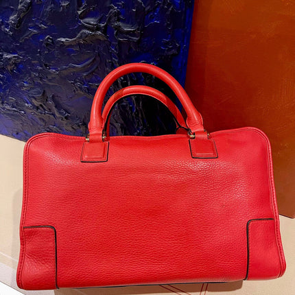 Loewe Amazona 36 Large in Red Leather and Gold tone Hardware Snail Lock