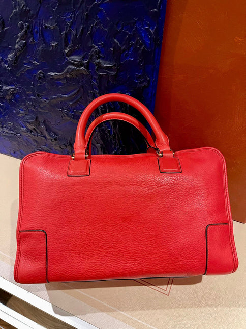 Loewe Amazona 36 Large in Red Leather and Gold tone Hardware Snail Lock