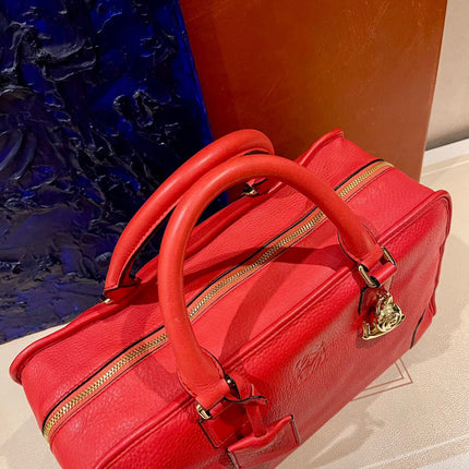 Loewe Amazona 36 Large in Red Leather and Gold tone Hardware Snail Lock