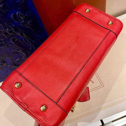 Loewe Amazona 36 Large in Red Leather and Gold tone Hardware Snail Lock
