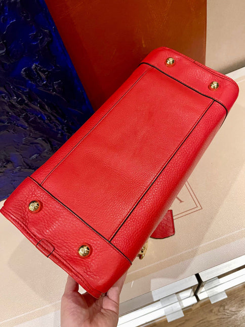 Loewe Amazona 36 Large in Red Leather and Gold tone Hardware Snail Lock