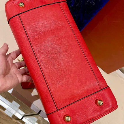 Loewe Amazona 36 Large in Red Leather and Gold tone Hardware Snail Lock