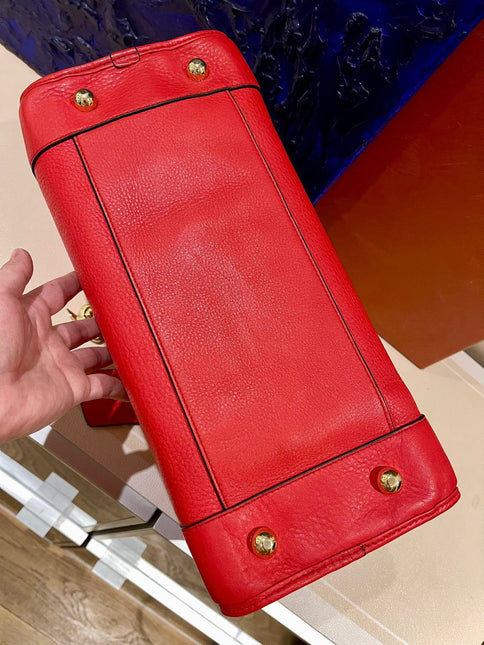 Loewe Amazona 36 Large in Red Leather and Gold tone Hardware Snail Lock