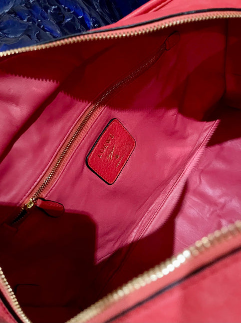 Loewe Amazona 36 Large in Red Leather and Gold tone Hardware Snail Lock