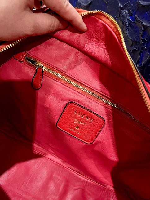 Loewe Amazona 36 Large in Red Leather and Gold tone Hardware Snail Lock