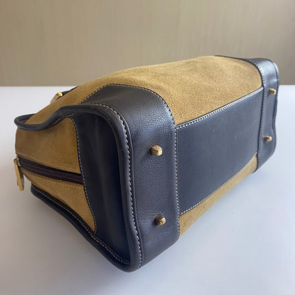 Loewe Amazona 29 Tan Brown Suede and Leather Top Handle Bag