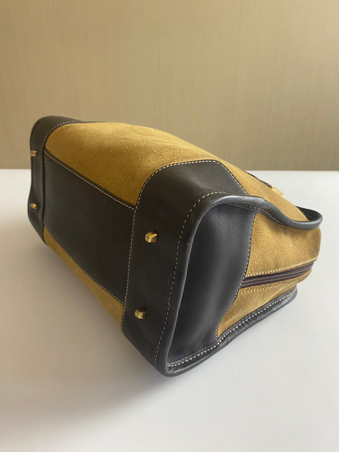 Loewe Amazona 29 Tan Brown Suede and Leather Top Handle Bag