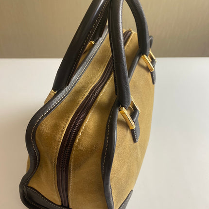 Loewe Amazona 29 Tan Brown Suede and Leather Top Handle Bag