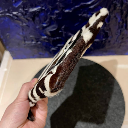 Dior Envelope Clutch Zebra Print Pony Style Calfskin Leather Silver Hardware