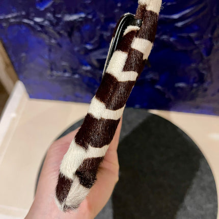 Dior Envelope Clutch Zebra Print Pony Style Calfskin Leather Silver Hardware
