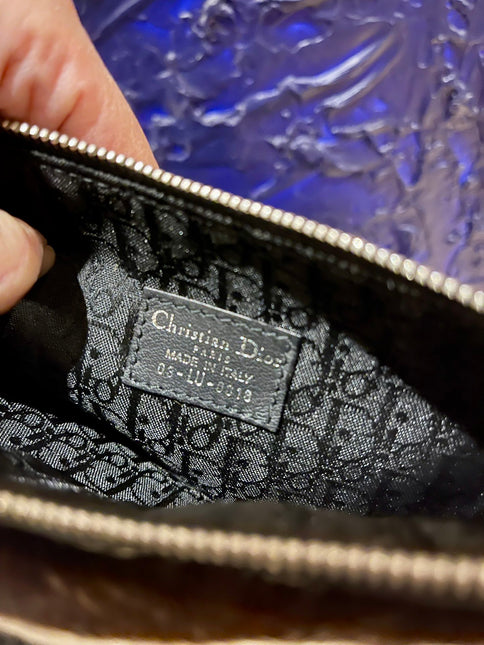 Dior Envelope Clutch Zebra Print Pony Style Calfskin Leather Silver Hardware