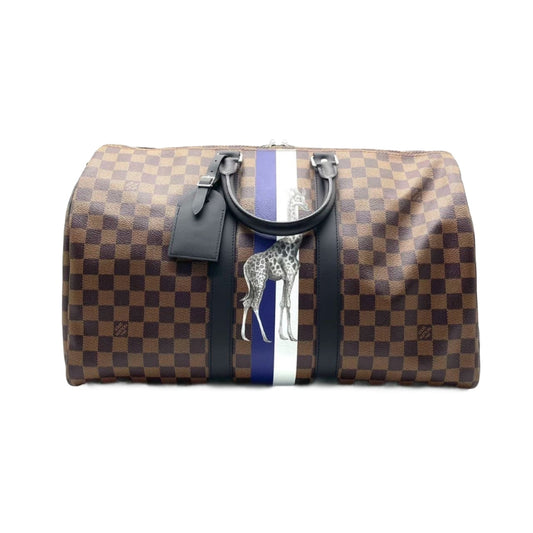 Sold Louis Vuitton x Chapman Brothers Keepall 45 Bandouliere Giraffe on Brown Damier Canvas-Luxbags