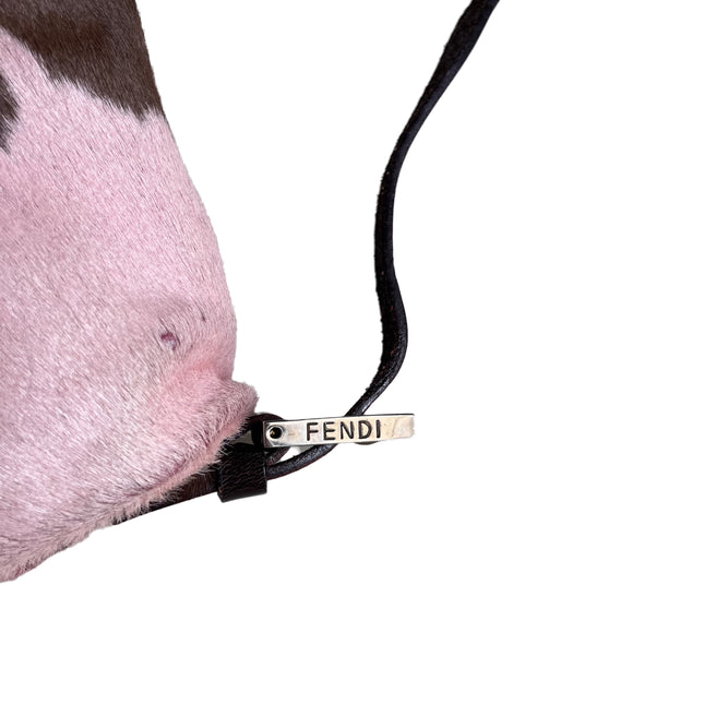 Fendi Baguette Pony-style Calfskin Leather Shoulder Bag in Pink Cow Print