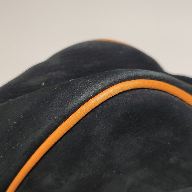 Gucci Jackie Soft Medium Black Nubuck SuedeÊLeather Orange Lining Gold Piston Lock