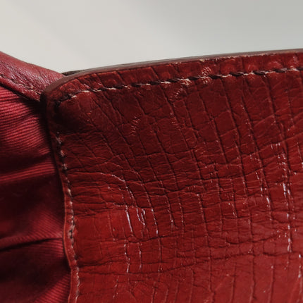 Gucci Jackie Vintage Medium Red Monogram Canvas and Leather Silver Hardware Shoulder Bag