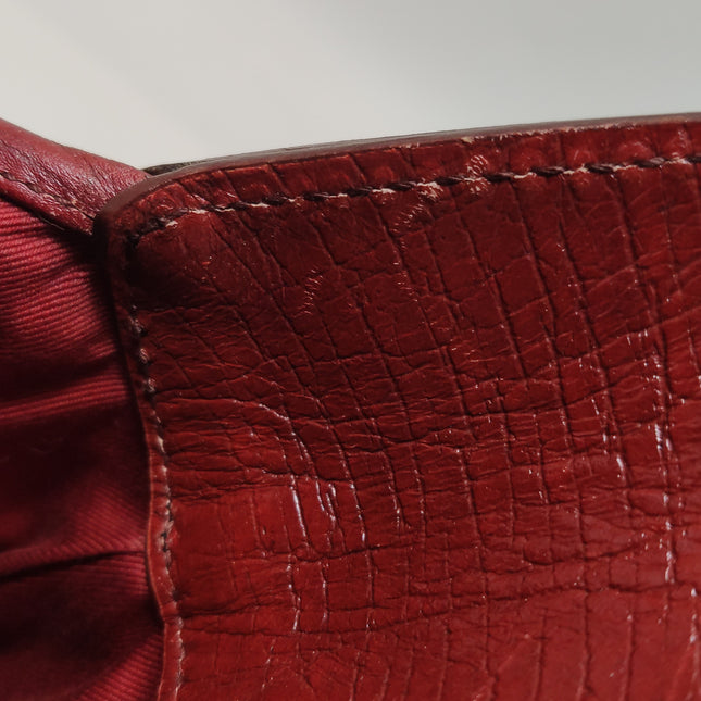 Gucci Jackie Vintage Medium Red Monogram Canvas and Leather Silver Hardware Shoulder Bag