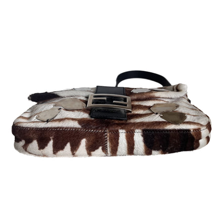 Sold Fendi Baguette Pony-style Calfskin Leather Zebra Print with Metal Mirror