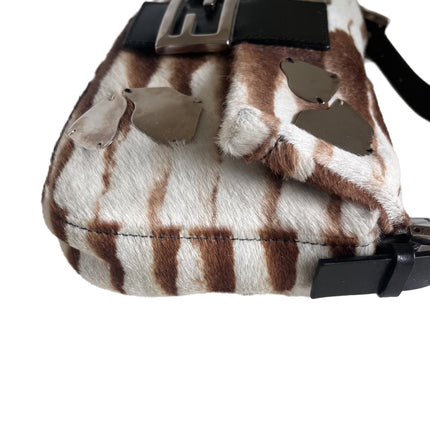 Sold Fendi Baguette Pony-style Calfskin Leather Zebra Print with Metal Mirror