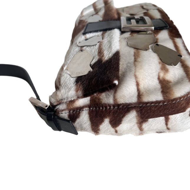 Sold Fendi Baguette Pony-style Calfskin Leather Zebra Print with Metal Mirror