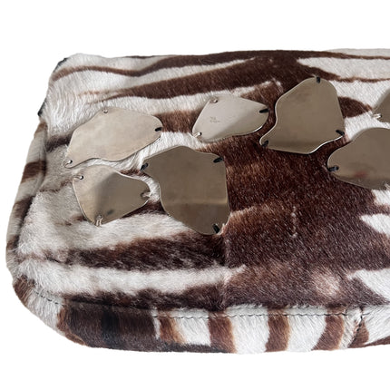 Sold Fendi Baguette Pony-style Calfskin Leather Zebra Print with Metal Mirror