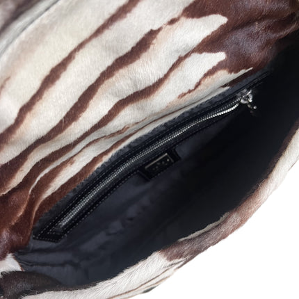 Sold Fendi Baguette Pony-style Calfskin Leather Zebra Print with Metal Mirror