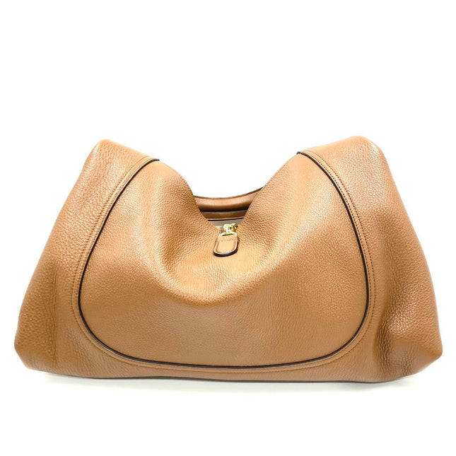 Gucci Softbit Maxi Shoulder Bag Tan Brown Calfskin Leather 2024