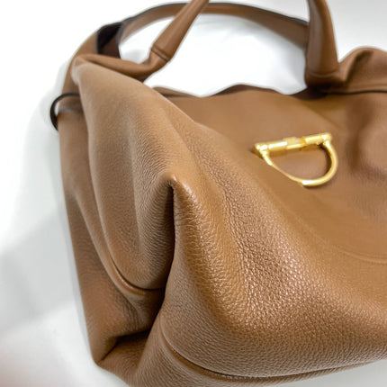 Gucci Softbit Maxi Shoulder Bag Tan Brown Calfskin Leather 2024
