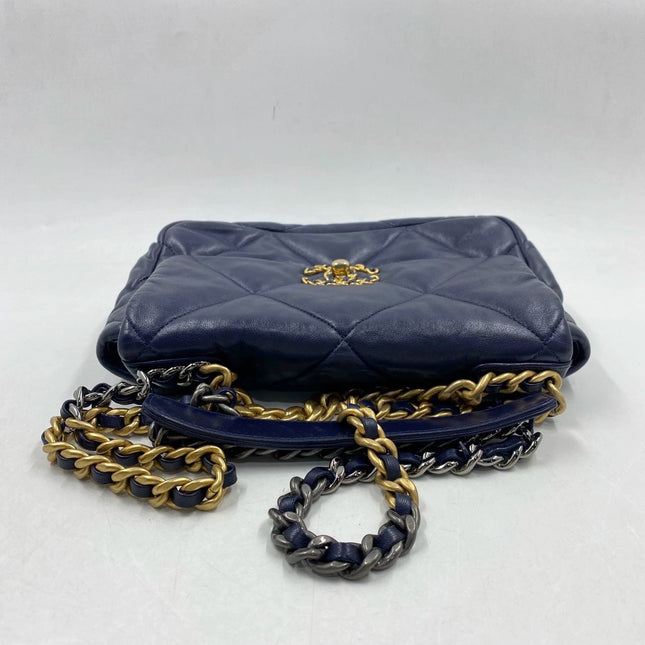 Sold Chanel 19 Bag Small Navy Gold Hardware Chain Crossbody Bag