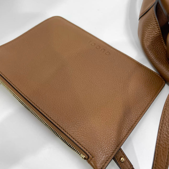 Gucci Softbit Maxi Shoulder Bag Tan Brown Calfskin Leather 2024