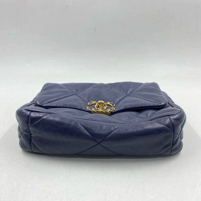 Sold Chanel 19 Bag Small Navy Gold Hardware Chain Crossbody Bag