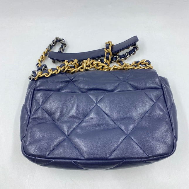 Sold Chanel 19 Bag Small Navy Gold Hardware Chain Crossbody Bag