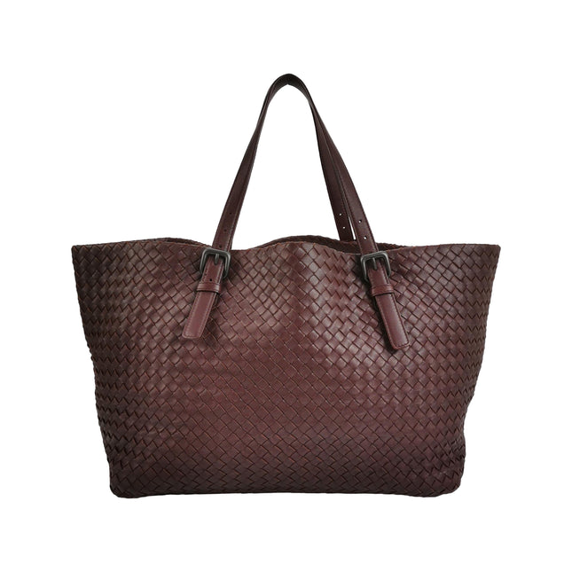 Bottega Veneta Cesta Shopper Tote Intrecciato Burgundy Leather Medium 40cm