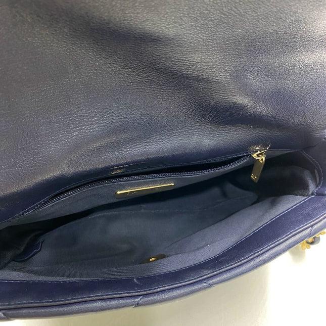 Sold Chanel 19 Bag Small Navy Gold Hardware Chain Crossbody Bag
