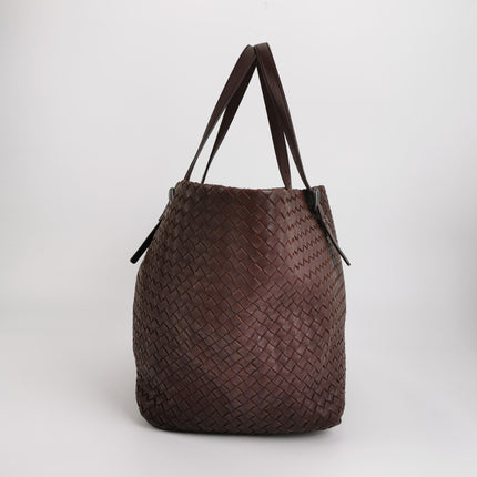 Bottega Veneta Cesta Shopper Tote Intrecciato Burgundy Leather Medium 40cm