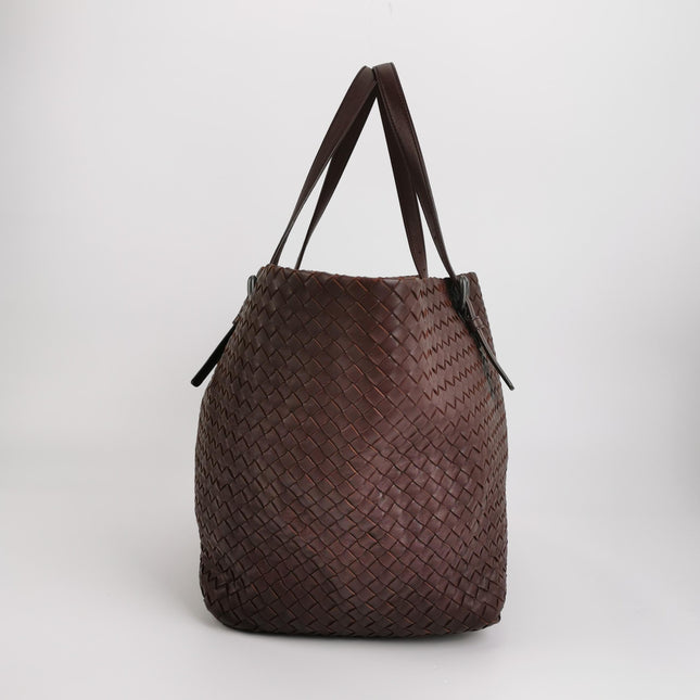Bottega Veneta Cesta Shopper Tote Intrecciato Burgundy Leather Medium 40cm